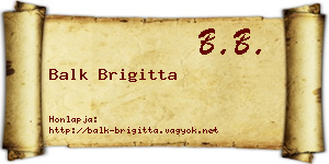Balk Brigitta névjegykártya